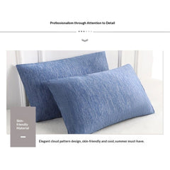 2pcs Ice silk cool pillowcase, home hotel student dormitory pillow core protective cover, simple cloud pattern elegant pillow
