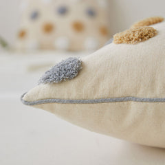 Simple&Opulence Boho Throw Pillow Covers 45*45cm Set of 2, Tufted Jacquard Cotton Canvas Cushion Cases, Fluffy Soft Farmhouse