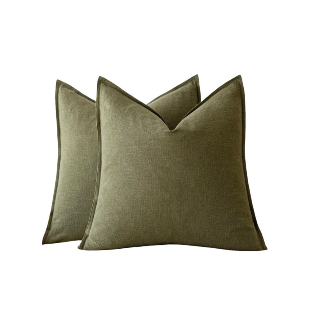 Pack of 2, Decorative Linen  Throw Pillow Covers Soft Accent Cushion Case Boho Farmhouse Pillowcase for Chair Couch Sofa Bedr