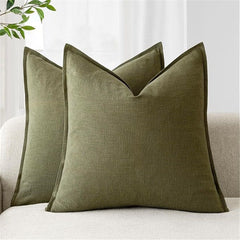 Pack of 2, Decorative Linen  Throw Pillow Covers Soft Accent Cushion Case Boho Farmhouse Pillowcase for Chair Couch Sofa Bedr