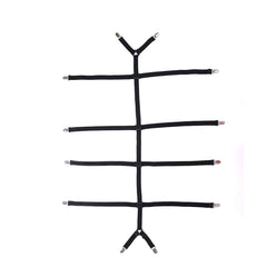 Bed Sheet Straps Adjustable Crisscross Sheet Clips Suspenders to Keep Your Bed Tidy, Suspenders to Keep Your Bed Tidy (Black)