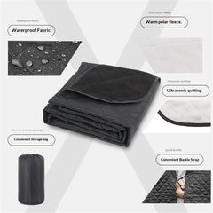 Outdoor Waterproof Blanket, Foldable polar fleece Stadium Blanket for Outdoor Sports Event, Camping, Car, Pet, Picnics - Wind