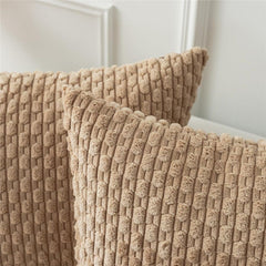 Textile Throw Pillow Covers Soft Corduroy Decorative Set of 2 Boho Striped Pillow Covers Pillowcases Farmhouse Home Decor for