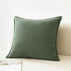 Couch Throw Pillows Covers 18x18 Inch Set of 4,Green Corduroy Decorative Cushion Case,Rustic Fun Living Room Decor （only pill