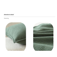 Couch Throw Pillows Covers 18x18 Inch Set of 4,Green Corduroy Decorative Cushion Case,Rustic Fun Living Room Decor （only pill