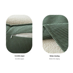 Couch Throw Pillows Covers 18x18 Inch Set of 4,Green Corduroy Decorative Cushion Case,Rustic Fun Living Room Decor （only pill
