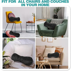 Couch Neck Pillow with Adjustable Strap, Bone-Shaped Plush Pillow for Relief, Headrest Pillow for Recliners And Sofas Grey