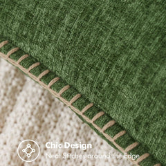 Pack of 2 Christmas Couch Pillow Covers 18x18 Inch Moss Green Farmhouse Decorative Throw Pillow Covers with Stitched Edge Sof