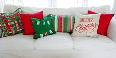 4-Pack 100% Cotton Comfortable Solid Decorative Throw Pillow Case Square Cushion Cover Pillowcase Sublimation Blank Christmas