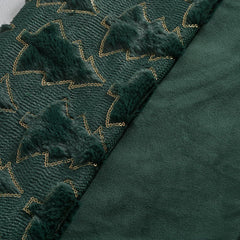 Dark Green Christmas Tree Decorative Throw Pillow Covers 18x18 Inch Set of 2, Soft Plush Faux Fur with Sparkling Sequin Desig
