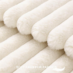 Faux Fur Plush Christmas Throw Pillow Covers 18x18 Set of 2, Luxury Soft Fluffy Striped Decorative Pillow Covers for Sofa, Co