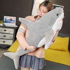 Giant Shark Stuffed Animal, Giant Stuffed Shark Plush, 60cmLarge Shark Plush Pillow Toy Gift for Kids Girlfriend, Gray