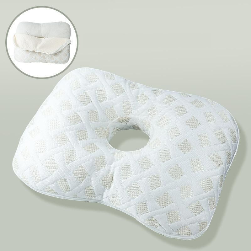 Ear Hole Pillow White [Removable Washable Inner Core]