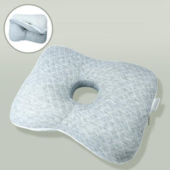 Ear Hole Pillow Plaid Grey [Removable Washable Inner Core]