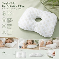 Detachable Washable Liner Ear Pillow 39x28x6, White, Convenient Daily Cleaning