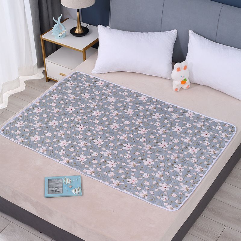 Waterproof Reusable Mattress Protector 100x150cm, Super Absorbent Core, Anti-Slip, Elegant Floral Print, Premium Bedding Deco