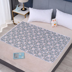 Waterproof Reusable Mattress Protector 100x150cm, Super Absorbent Core, Anti-Slip, Elegant Floral Print, Premium Bedding Deco