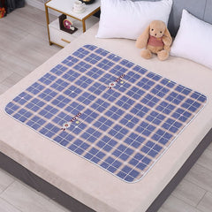 Reusable Washable Underpad 100x150cm, Quick Dry Absorbent Fabric, Anti-Slip, Sunflower Plaid, Natural Warm Tone