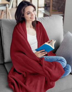 Ultra Soft Flannel Fleece Throw Blanket, Lightweight Warm Cozy Plush Cover For Sofa, Bed & Cuddle Use, Pink, 100X150cm, Size 
