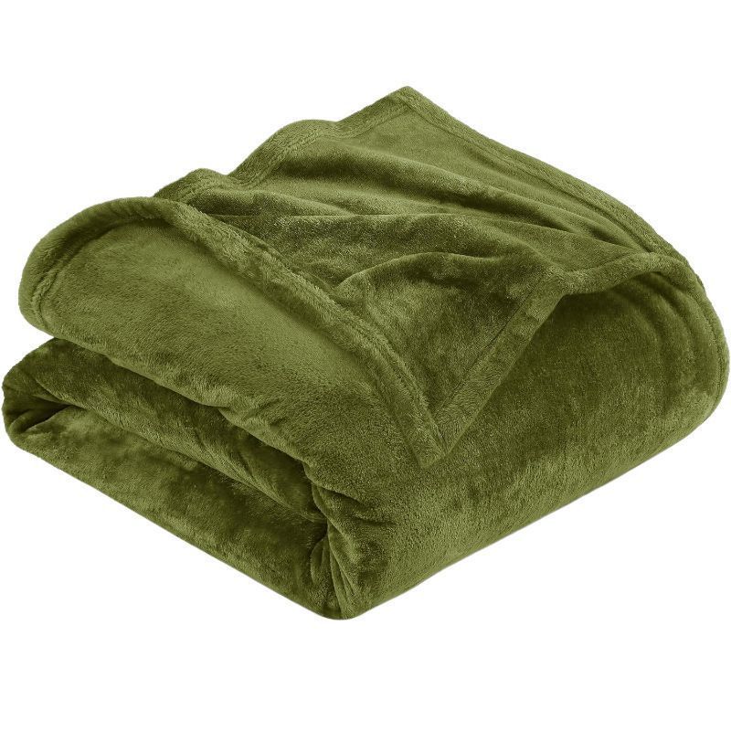 Luxuriously Soft Flannel Fleece Throw Blanket, Thick Warm Plush Rug For Bedroom & Sofa, Fruit Green, 200X230cm, Size XXL, Lar