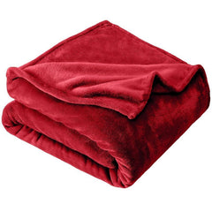 Snuggly Flannel Fleece Blanket, Soft Warm Lightweight Plush Throw For Lounge & Bedroom, Red, 120X200cm, Size M, Comfortable A