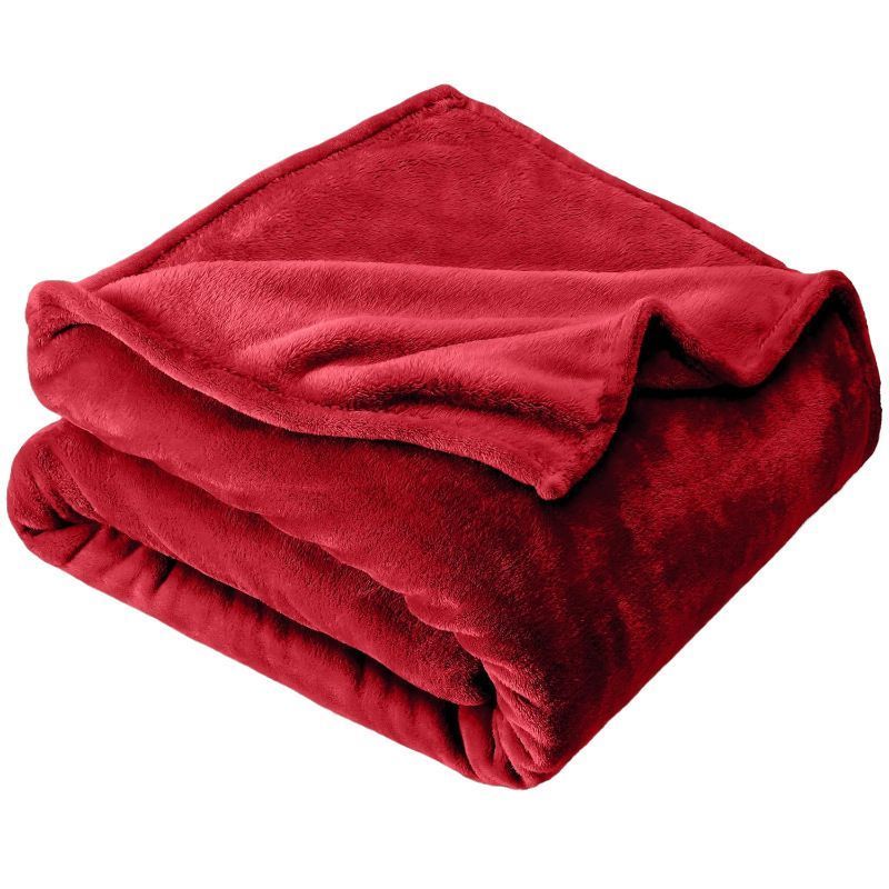 Soft Flannel Fleece Mini Throw Blanket, Light Warm Plush Cover For Daily Use, Red, 70X100cm, Size XS, Convenient Portable Hom