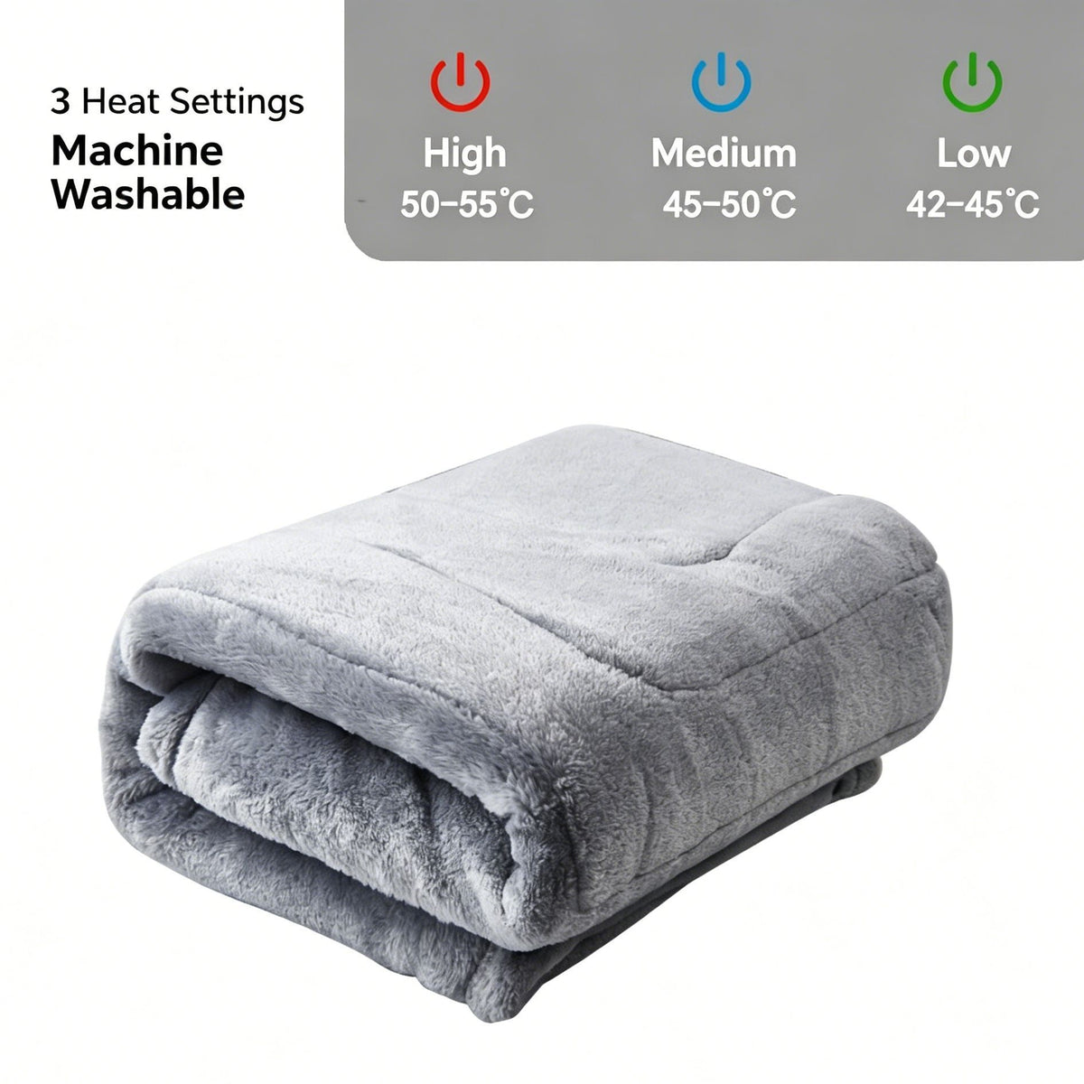 Light Grey USB Quick Heat Single Heating Throw Rug Bedroom Office Dorm