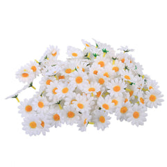100pcs Artificial Little Daisy Lovely DIY Handcraft Silk Little Daisy for Offices Weddings White