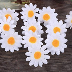 100pcs Artificial Little Daisy Lovely DIY Handcraft Silk Little Daisy for Offices Weddings White