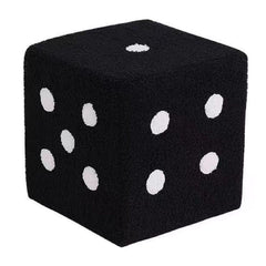 Foot Stool Soft Comfortable Simple Warm Sturdy Base Cube Stool for Home Living Room Bedroom Black 29x29x25cm