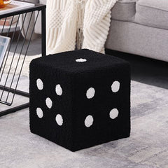 Foot Stool Soft Comfortable Simple Warm Sturdy Base Cube Stool for Home Living Room Bedroom Black 29x29x25cm