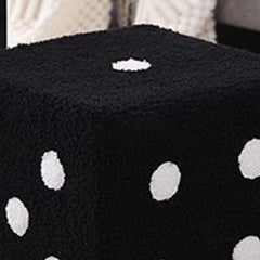 Foot Stool Soft Comfortable Simple Warm Sturdy Base Cube Stool for Home Living Room Bedroom Black 29x29x25cm
