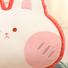 Animal Shape Pillow Stuffed Cushion Toy Flannel Plush Animal Soft Pillow for Kids Christmas Gift Watermelon Red Rabbit 40x30c