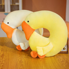 Japanese Anime Duck Plush Dolls Big Goose U Shaped Neck Pillow Cute Stuffed Animal Toy Travel Pillow Birthday Xmas Gift
