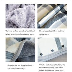 Multifunctional Heated Blanket Heating Warm Scarf Flannel Heating Cape Plush Blanket