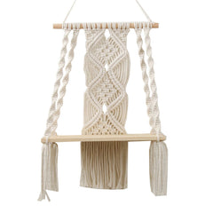 Boho Macrame Wall Hanging Shelf Macrame Wall Decor Woven Tassel Tapestry Wall Shelf Handmade Cotton Rope Plant Holder Tapestr