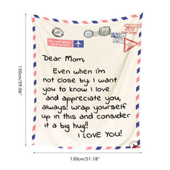 Mother's Day Father's Day Letter Printed Throw Blanket Gifts Soft Flannel Blanket for Bed Couch Living Room