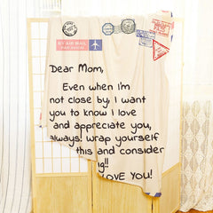 Mother's Day Father's Day Letter Printed Throw Blanket Gifts Soft Flannel Blanket for Bed Couch Living Room