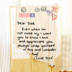 Mother's Day Father's Day Letter Printed Throw Blanket Gifts Soft Flannel Blanket for Bed Couch Living Room