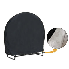 Log Hoop Cover 210D Oxford Waterproof Drawstring Heavy Duty Round Log Rack Cover Black 40 x 24 x 41inch