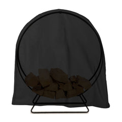 Log Hoop Cover 210D Oxford Waterproof Drawstring Heavy Duty Round Log Rack Cover Black 40 x 24 x 41inch