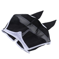 Horse Fly Mask Breathable Comfortable Soft Fine Mesh Design Horse Face Mask Horse Supplies with Ears Black