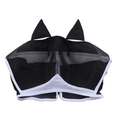 Horse Fly Mask Breathable Comfortable Soft Fine Mesh Design Horse Face Mask Horse Supplies with Ears Black