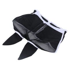 Horse Fly Mask Breathable Comfortable Soft Fine Mesh Design Horse Face Mask Horse Supplies with Ears Black