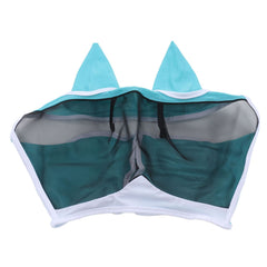 Horse Fly Mask Breathable Comfortable Soft Fine Mesh Design Horse Face Mask Horse Supplies with Ears Blue