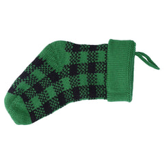 Mini Knitting Christmas Stocking Acrylic Fiber Xmas Tree Hanging Pendant Ornament Home Party Decoration(Black Green )
