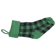 Mini Knitting Christmas Stocking Acrylic Fiber Xmas Tree Hanging Pendant Ornament Home Party Decoration(Black Green )
