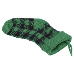 Mini Knitting Christmas Stocking Acrylic Fiber Xmas Tree Hanging Pendant Ornament Home Party Decoration(Black Green )