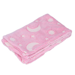 1.52x1M Luminous Blanket Double Sided Polyester Glowing Blanket Bedroom Air Conditioning Blanket for KidsPink