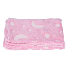 1.52x1M Luminous Blanket Double Sided Polyester Glowing Blanket Bedroom Air Conditioning Blanket for KidsPink